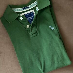 Abercrombie & Fitch Men's Forest Green Polo